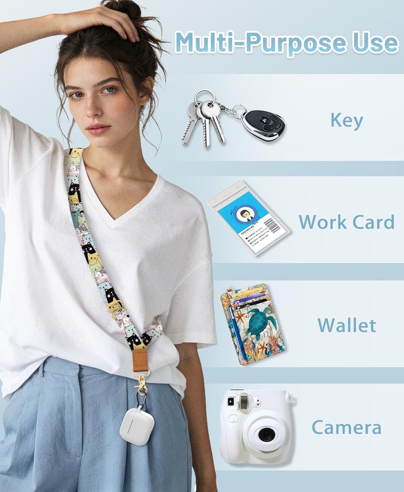 Yonlevres Phone Lanyard Crossbody Strap, Cute Cat Cell Phone Lanyards for around the Neck Wristlet Wrist Strap Adjustable for Keys Case ID Badges Accessories Travel Essentials - Image 4